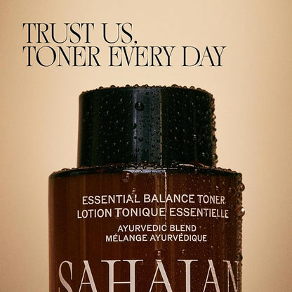 Sahajan Essential Balance Toner with Vitamin C + AHA's | Ayurvedic Clean Gentle Daily Glow Facial Toner | Exfoliates, Refines Texture, Balances, Hydrates | 4 fl oz