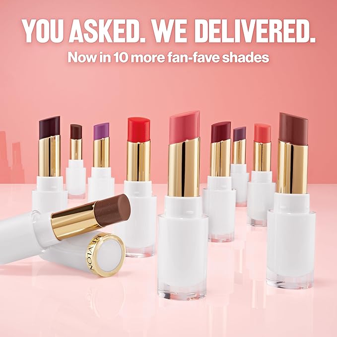 REVLON Super Lustrous Glass Shine Balm, Hydrating Tinted Lipstick, Sheer, Glossy Shiny Finish, 006 Girly Swirly, 0.11 oz