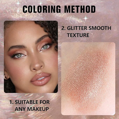 Glittler Singe Eye Shadow Palette Makeup, Amber Rush Brown Sparkle Monochrome Eyeshadow, Mini Singe Pressed Pigmented Waterproof Sombras Para Ojos, Vegan, Talc, Paraben & Cruelty Free, 21
