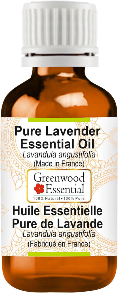 Greenwood Essential Pure Lavender Essential Oil (Lavandula angustifolia) (Made in France) Steam Distilled 100ml (3.38 oz)