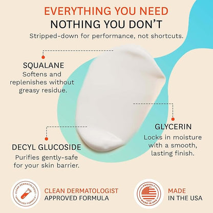 Fig.1 Hydrating Facial Cleanser Refill - Gentle Cream Face Wash for Sensitive Skin - Glycerin & Squalane - Daily Cleanser Face Wash for Women - Facewash Womens Non-Drying Formula - 3.4 oz/100 mL