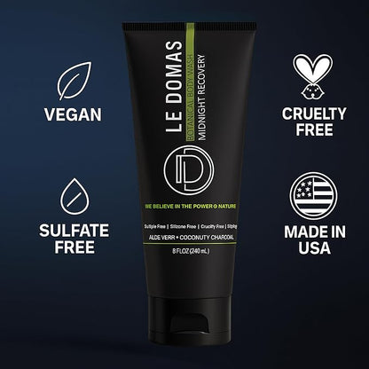Natural Body Wash with Aloe Vera, Coconut & Vitamin E – Moisturizing Cleanser for Women & Men – Sulfate Free, Gentle Skin Care, Vegan Body Care Products – Travel Size Body Wash, 8 fl oz