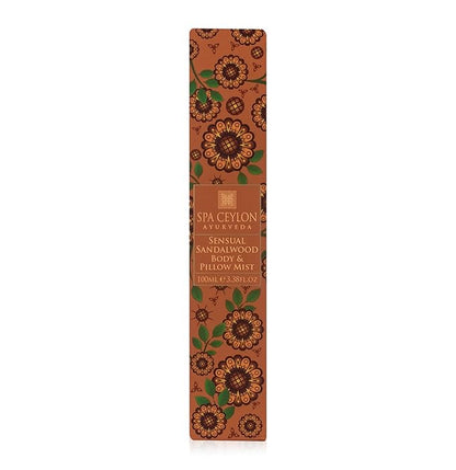 SPA CEYLON Sensual Sandalwood Body and Pillow Mist | Soothing Skin Care Spray with Organic Sandalwood, Vetiver & Witch Hazel | Vegan & Cruelty-Free for Bedtime Ritual