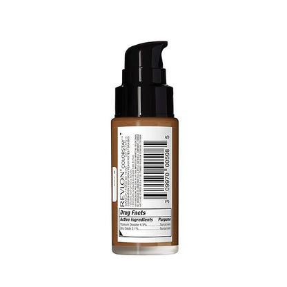 Revlon Liquid Foundation, ColorStay Face Makeup for Combination & Oily Skin, SPF 15, Medium-Full Coverage with Matte Finish, Walnut (500), 1.0 oz