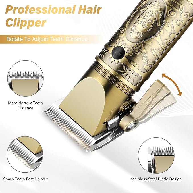 GSKY Professional Hair Clippers, Beard Trimmer for Men Electric Razor