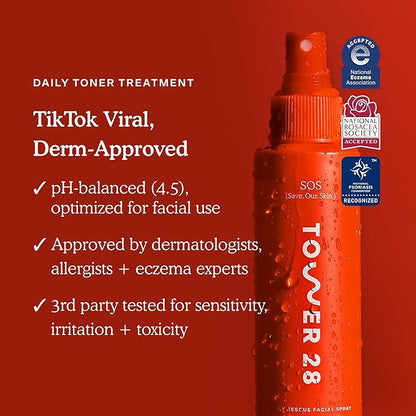 Tower 28 Beauty SOS Daily Rescue Facial Spray Jumbo Refill 16 oz / 480 mL