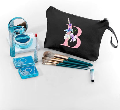 SEAMOON Women Birthday Unique Maid of Honor Friendship Gifts for Women Sister Bridesmaid Bride Personalized Travel Makeup Cosmetic Bag with Mirror Valentines Mothers Day Christmas Graduation B