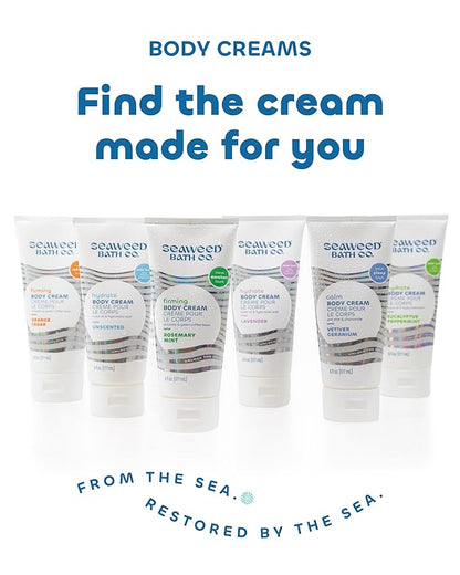 Seaweed Bath Co. Calm Body Cream - Vetiver Geranium | Soothing Hand and Body Lotion With Oat Milk, Shea Butter, and Chamomile | Natural, Vegan Moisturizer For Dry Skin | 6 oz