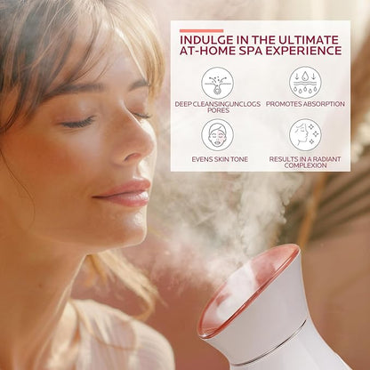 Colorfarm Facial Steamer Skin Care Set: Face Steamer Home Spa Kit Deep Cleaning Unclogs Pores with 6 Skin Care Tools - Spa Relaxing Self Care Gifts for Women (Ultimate Spa Relaxation Kit)