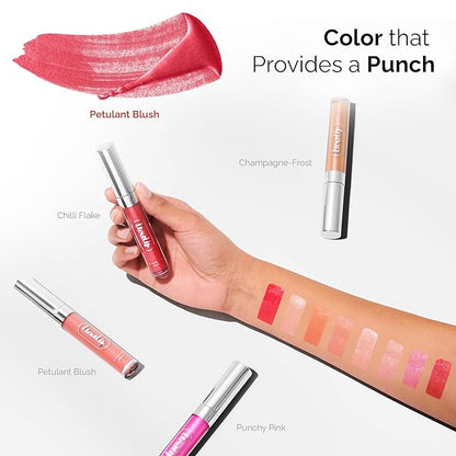 LuxeLip™ Matte Lipstick for Older Women, Hydrating Non-Sticky Lip Gloss for Luminous Shine & Moisturized Lips, Lightweight, Long-Lasting Glossy Finish, Cruelty-Free Lip Makeup (Petulant Blush, 8ml)