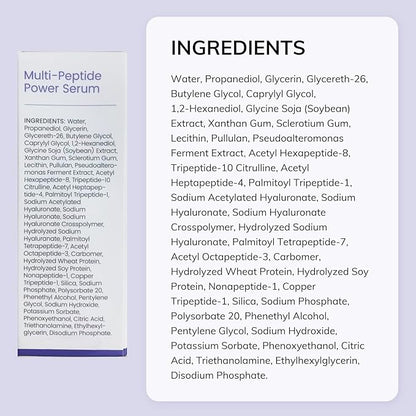 Dermasof Multi Peptide Power Serum for Face with Copper Peptides, Anti Aging, Firming and Lifting, Reduce Fine Lines and Wrinkles, Boost Collagen, Hydration, Barrier Repair, For All Skin Types 30mL