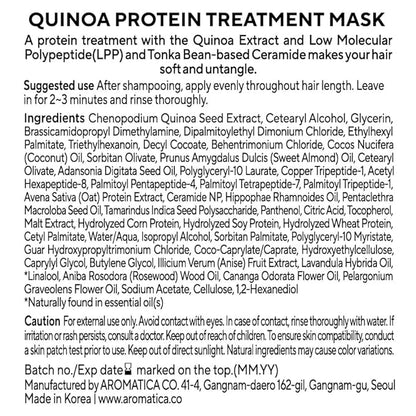 AROMATICA Quinoa Protein Hair Treatment, Silicone-free, Sulfate-free/Nourishes, Moisturizes, and Adds Shine (5.41oz / 160ml)