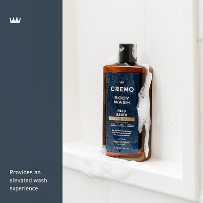 Cremo Body Wash Men, Notes of Bright Cardamom, Dry Papyrus and Aromatic Palo Santo, 16 Fl Oz