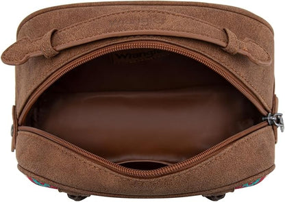 Montana West Wrangler Makeup Bags for Women Portable Aztec Toiletry Bag Southwestern Travel Cosmetic Organizer for Gift