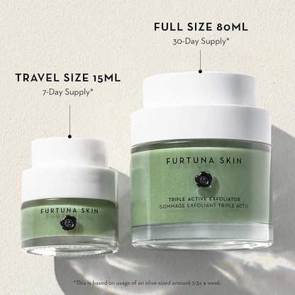 Furtuna Skin Triple Action Exfoliator - Olive-Infused Facial Scrub, Smooths, All Skin Types, Vegan, 80ml