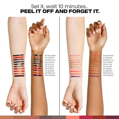 Sacheu Lip Liner STAY-N Peel Off Lip Stain — Long Lasting Matte Lip Tattoo Transfer Proof Lipstain Infused with Hyaluronic Acid & Vitamin E — Vegan & Cruelty-Free, getREDy (Red Rouge)