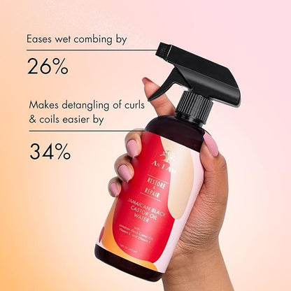 As I Am JBCO Water 16 oz - Nano Curl Strengthener - Moisturizes and Detangles - Anti-Frizz - Increases Fiber Strength - Enriched with Jamaican Black Castor Oil, Vitamin C, and Vitamin E, Red