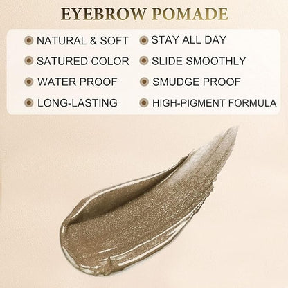 Eyebrow Pencil Makeup Kit, with Waterproof 2-IN-1 Microblading Eyebrow Pen, Eyebrow Pomade, Eyeliner and Dual-ended Eyebrow Brush, Brow Pencil Kit for Natural Eyebrows - Blonde