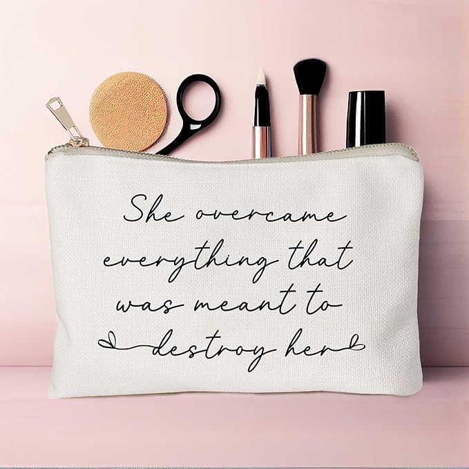 She Over Came Everything That Was Sent To Destroy Her Makeup Bag Women Empowerment Gift To Girl Boss Strong Women Female Empowerment Gift