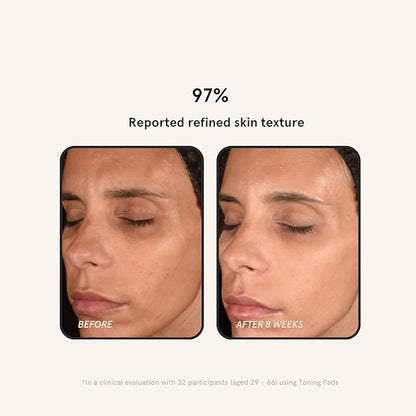 Barefaced Toning Pads (60 count) - Exfoliating Face Pads with 2% Glycolic Acid & Salicylic Acid - Brightens & Cleanses Skin, Clears Pores, Reduces Fine Lines & Wrinkles