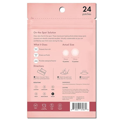 Rael Pimple Patches, Miracle Invisible Spot Cover - Hydrocolloid Acne Pimple Patch, Absorbs Zits & Blemish, Korean Skin Care, 2 Sizes (24 Count)