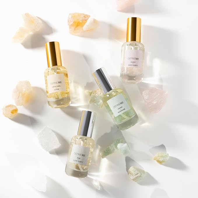 DefineMe Aquamarine Crystal Infused Natural Perfume Mist, Kahana Scent, 0.95 FL OZ