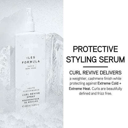 ILES FORMULA Curl Revive Spray – Leave-In Styling Serum, Defines Curls, Anti-Frizz & Anti-Humidity, Heat & Color Protection with Silk Extract, Macroloba Seed & Coconut Alkanes, 6.8 Fl Oz (200 ML)