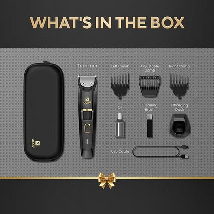 Men's Beard Trimmer - All-in-One Trimmer with Precision Dial - Premium Facial Hair Groomer - Adjustable 20 Length Setting, USB Recharge Dock, Cordless Waterproof Wet/Dry Clipper