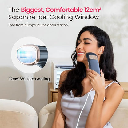TRIPLE-Pulse IPL Laser Hair Removal, 12cm² Sapphire 37°F Ice-Cooling Contact, Hair Removal Device for Women and Men, Permanent Hair Removal at Home for Legs, Face, Bikini, Armpits, Trinity iGlow 10