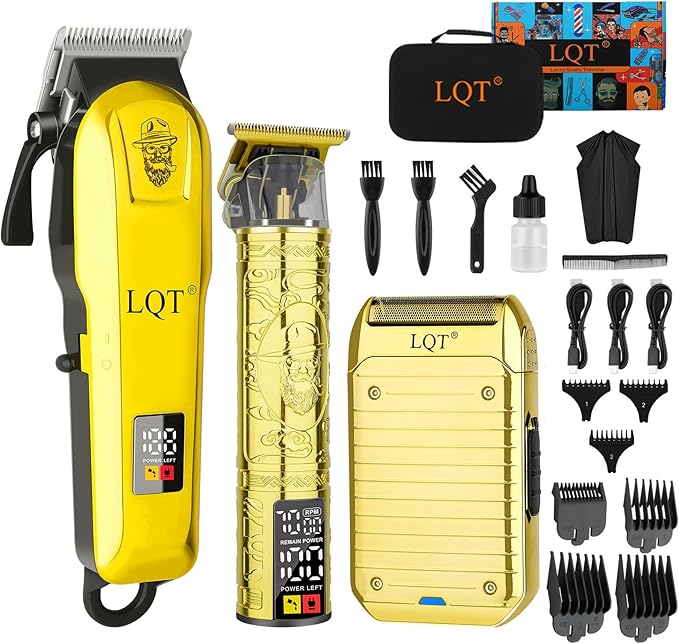 Professional Cordless Hair Clippers Kit - Rechargeable Trimmer for Men with Precision Blades & Accessories | Barber-Grade Home Haircut Set