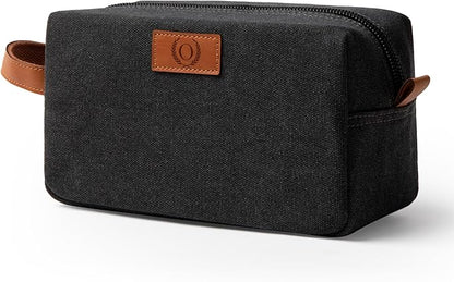 Janhavi Travel Essentials Toiletry Bag Waterproof,Canvas Initials & Wheat Ear, Groomsmen Gifts, Men's Accessories Organizer, Travel Bags for Men, boyfriends Gift Box for Men (Dark Grey O)