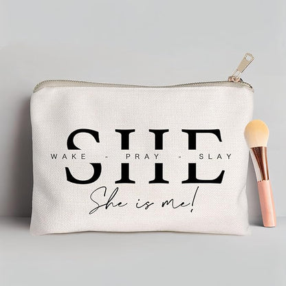 She Wake Pray Slay, She Is Me, Makeup Bag, I Am She, Motivational Cosmetic Bags, Entrepreneur Girl Boss, Boss Girl Gift, Mother's Day Gift, She Is Mom