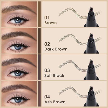 Microblading Brow-Fection Brow Eyebrow Pencil – Angled Brush Tip, Wild Natural Hair-Like Strokes, Patented Design, Long-Lasting & Smudge-Proof, for Beginners & Pros(03 Soft Black）