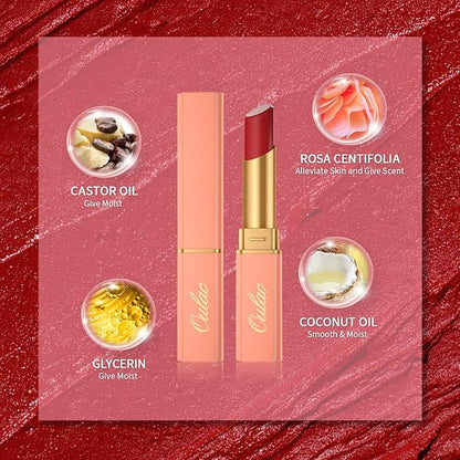 Oulac Violet Soft Matte Lipstick| Lipstick & Blush Duo| Velvet Smooth Lip Stick| Highly Pigmented & Misty Texture| Full Coverage Lip Stains Enriched with Rose Oil| Vegan & Clean Beauty| Y11