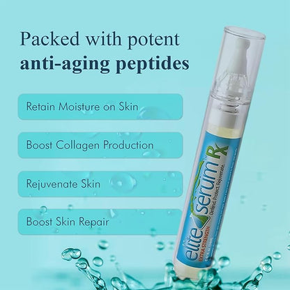Elite Serum Rx - Anti Aging Under Eye Serum for Dark Circles and Puffiness with 7 Patented Peptides - Extra Strength Eye Lifting and Firming for Wrinkle Repair and Bags Treatment