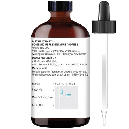 Majestic Pure Frankincense Essential Oil with Glass Dropper - 3.4 Fl Oz - 100% Pure and Natural Frankincense Oil - Premium Grade Essential Oils for Diffuser, Aromatherapy, Soap and Candle Making
