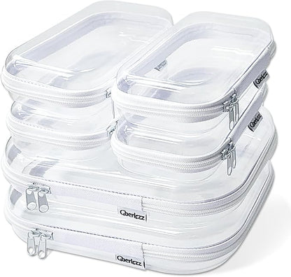 Clear Hard Zipper Case for Storage, Durable Clear Zipper Pouches, Hard Plastic Zippered Pencil Pouch for Snacks Toy Travel Organizer
