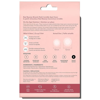 Rael Pimple Patches, Miracle Invisible Spot Cover - Hydrocolloid Acne Pimple Patch, Absorbs Zits & Blemish, Korean Skin Care, 2 Sizes (96 Count)