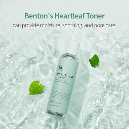 BENTON Heartleaf Toner for Face 5.07 fl. Oz. – Trouble Care, Pore Care – Hydrating and Skin Soothing Effect for All Skin Types – pH 5.5 Non-Irritating
