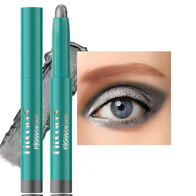 Eyeshadow Stick Eye Shadow Brightener Stick Eyeliner Pencil Cream Shimmer Glitter Smooth Eyeshadow Stick Pencil Nude Korea Primer Highlighter Natural Waterproof Long Lasting Gray Black # 05