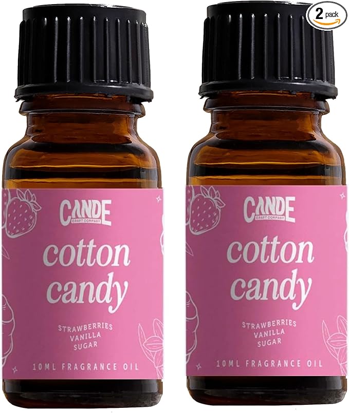 CANDECraftCo Premium Fragrance Oil – Diffuser Oils Fragrances Scented for Home, Candle Soap Making Supplies, Aromatherapy Blends for House (0.34 Fl Oz) (2-Pack, Cotton Candy)