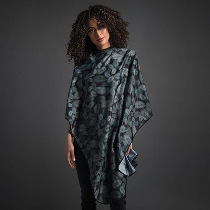 Fromm Professional Client Hair Styling and Hair Cutting Cape, Water and Stain Repellent Teflon Coating for Shampoo Bowl and Wet/Dry Cutting, 44" x 58", Palm Leaves
