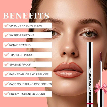 Lip Stain - Peel Off Lip Liner, Long Lasting Lip Liner with Matte Finish, Waterproof & Transfer Proof Lip Gloss, Non-Stick Cup & Highly Pigmented Color, Easy to Use for All Skin Types (Nude Pink)