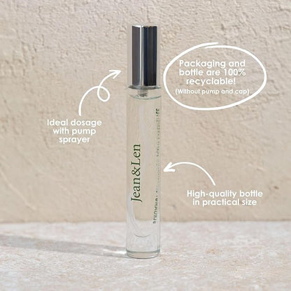 Jean & Len Scent Experience Cedarwood & Bergamot, eau de toilette with bergamot & cedarwood fragrance, practical mini perfume, ideal for on the go, minimalistic glass flacon, 0.34 Fl. Oz.