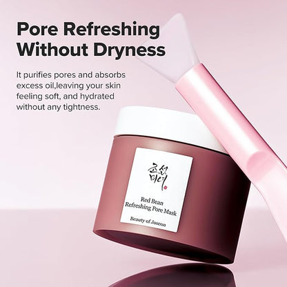 Beauty of Joseon Red Bean Pore Refreshing Mask Mud Cream Hydrating Wash Off Pack, Pore Cleansing Exfoliator, Korean Skin Care for Men and Women 140ml, 4.73 fl.oz