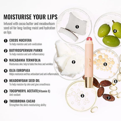 Oulac Moisturizing Lipstick - Hydrating Lipstick Tinted Lip Balm for Dry Lips, Purple Lip Crayon & Blush - Lip Color and Cheeks Makeup | 2.48g, Blackcurrant Jelly (05)