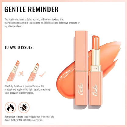 Oulac Moisturizing Shine Mauve Pink Lipstick for Women - 2 in 1 Glossy Light Pink Tinted Lip Balm, Hydrating Winter Lipstick for Dry Lips,Shine Juicy Finish Vegan 2.2g/0.07oz (14)