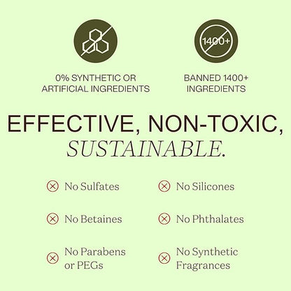 Ingreendients Non Toxic Vegan Shampoo and Conditioner with Organic Ingredients, Apple Cider Vinegar, Tea Tree Oil - Color Safe, Paraben & Gluten Free, Silicone & Sulfate Free, pH Balanced