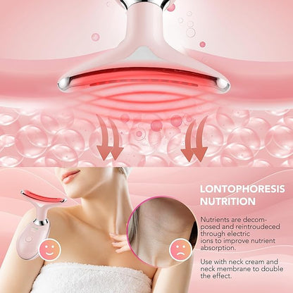 Red-Light-Therapy-for-Face, Facial Massager Wand Tool with 7 Color - Birthday, Christmas, Mothers Day, Valentines Day, Self Care Gifts for Her Women Mom Best Friend Wife Teacher (Pink)