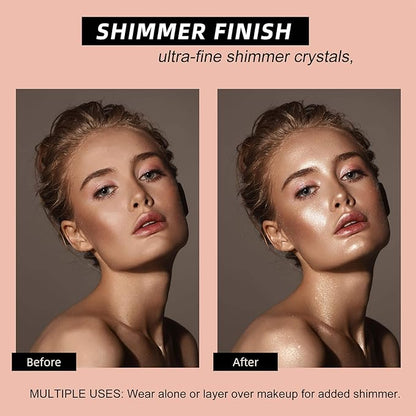 Silver White Shimmer Stick for Eyes, Lips, Face and Body Cream Highlight Eyeshadow, Multi-Use Diamond Like Shine, Moisturizing Formula Sheer Finish (Frost Beam)